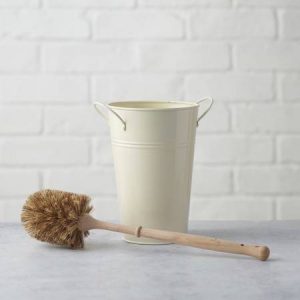 Toilet Brush & Cream Bucket
