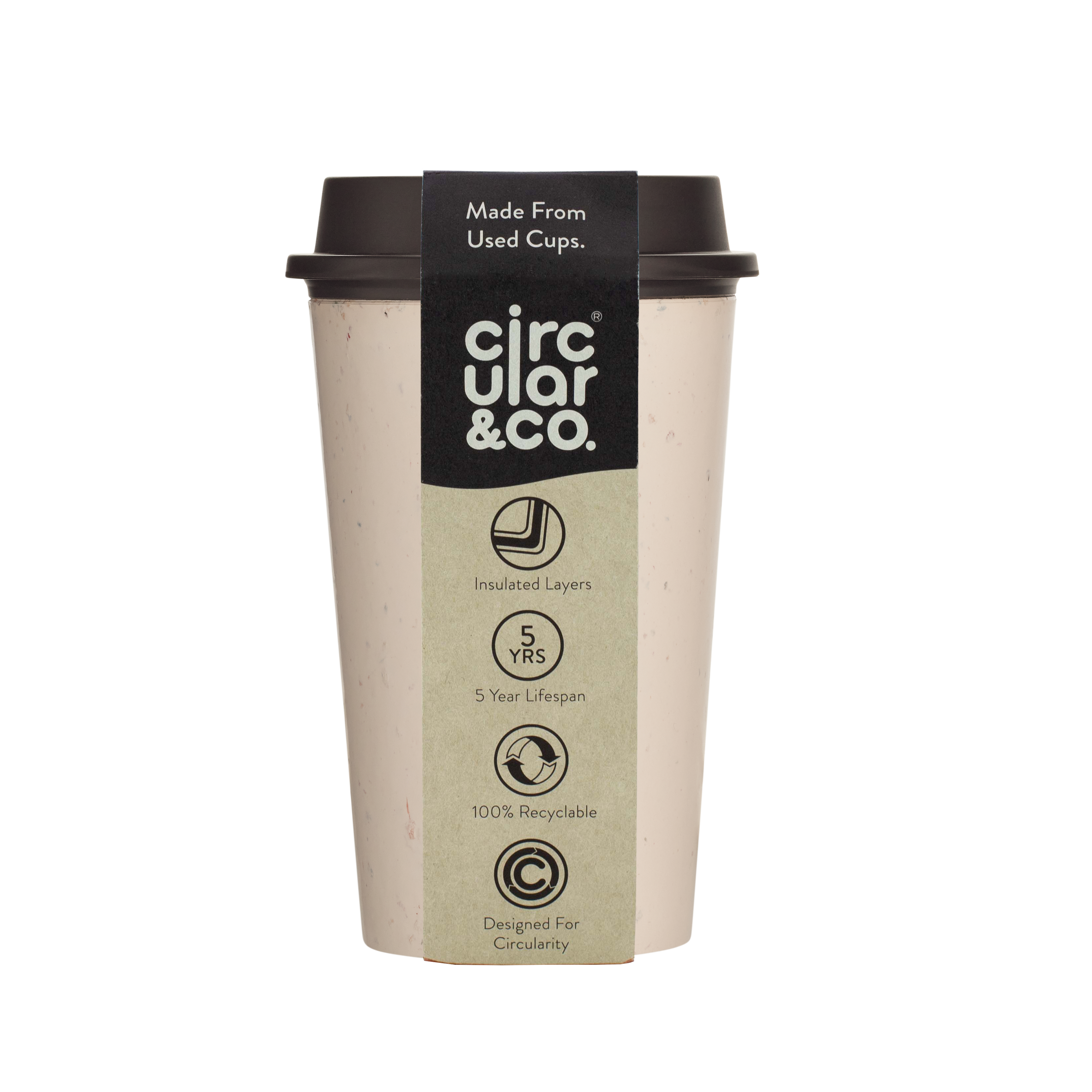 Circular NOW Cup, black and cream